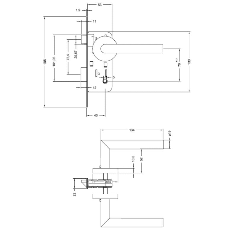 Pack 2 Cerraduras Embutidas Toscana B40 Baño