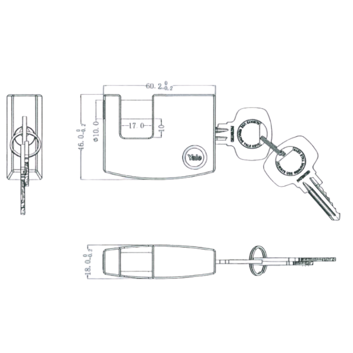 Candado Profesional Y124 Cortina - 60mm