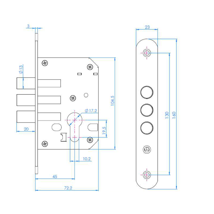 Cerrojo Seguridad 1970 Llave Multipunto