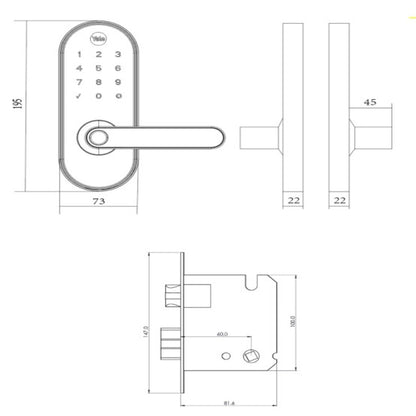 Cerradura Digital YMC420 – Apertura Códigos/Tarjetas/Huella