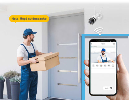 Camara WiFi/HD, V. Nocturna, Resistente a la Lluvia y App Yale Connect Video