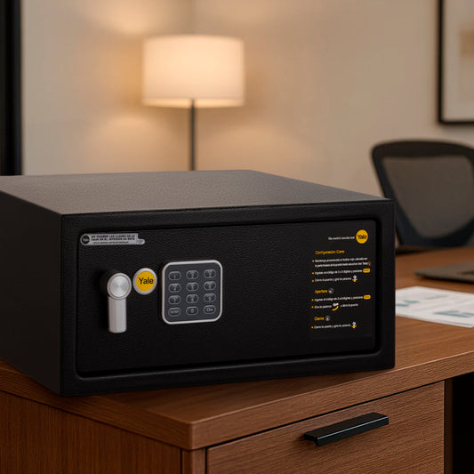 Caja Fuerte Yale Mediana para Notebook con llave y clave