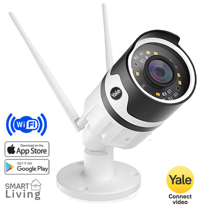 Camara WiFi/HD, V. Nocturna, Resistente a la Lluvia y App Yale Connect Video