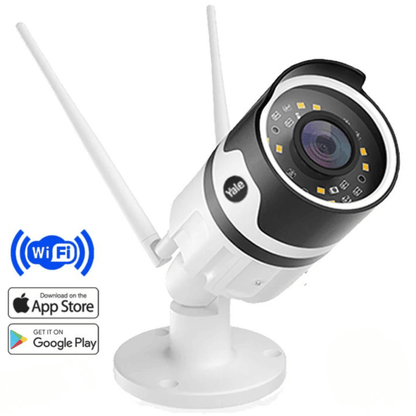 Camara WiFi/HD, V. Nocturna, Resistente a la Lluvia y App Yale Connect