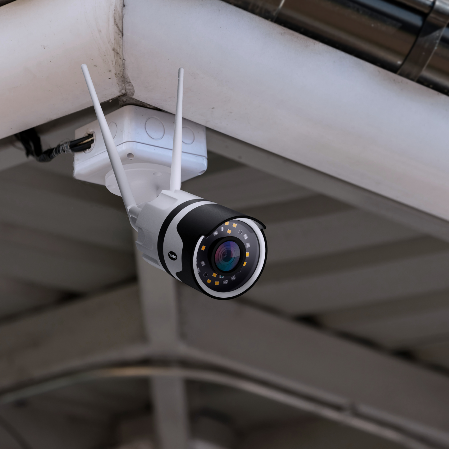 Camara WiFi/HD, V. Nocturna, Resistente a la Lluvia y App Yale Connect Video