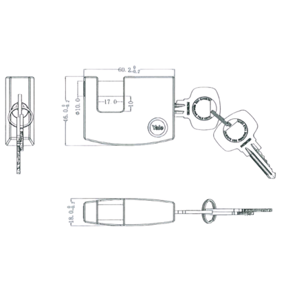 Candado Profesional Y124 Cortina - 60mm