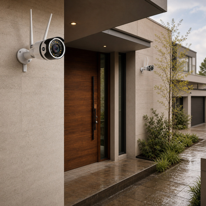 Pack 2 Camara WiFi/HD, V. Nocturna, Resistente a la Lluvia y App Yale Connect