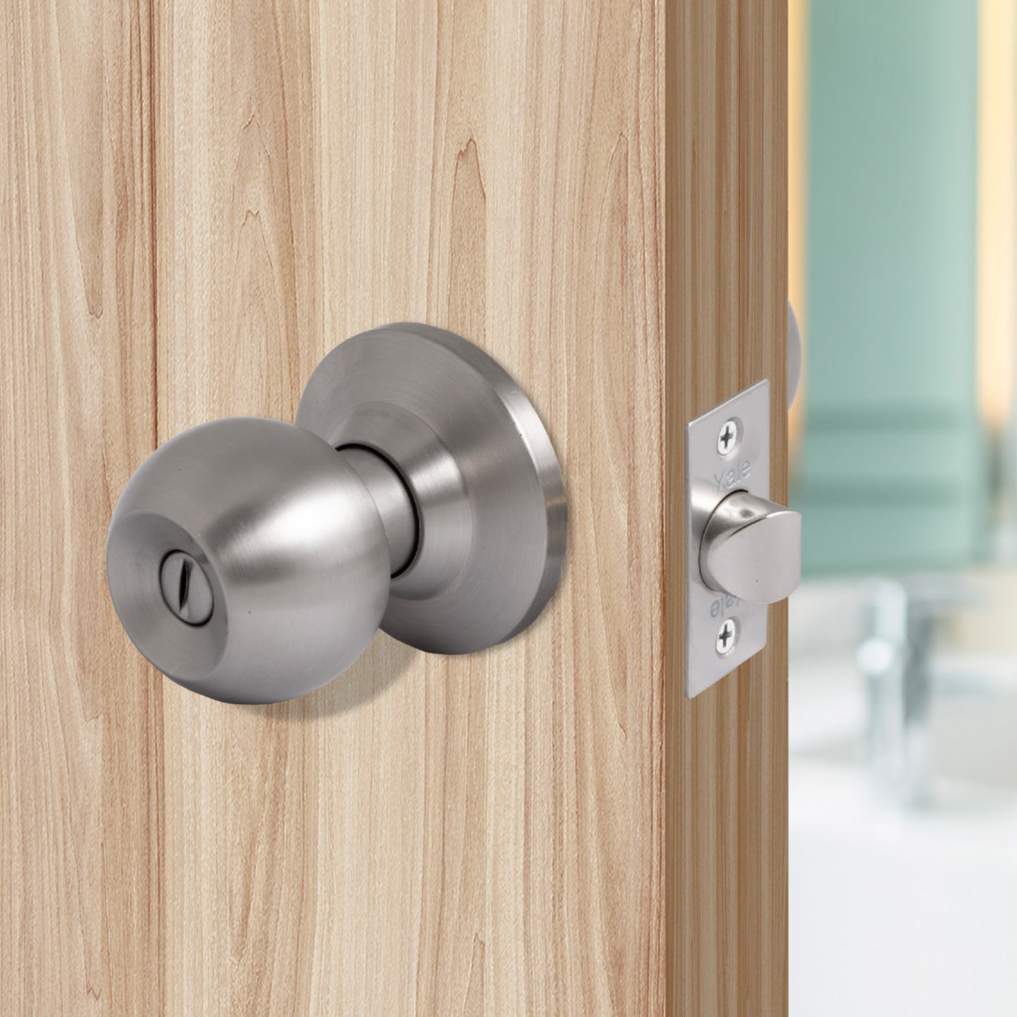 Cerradura Cilíndrica Baño-Dormitorio Niquel