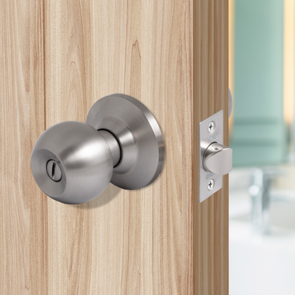 Cerradura Cilíndrica Baño-Dormitorio Niquel