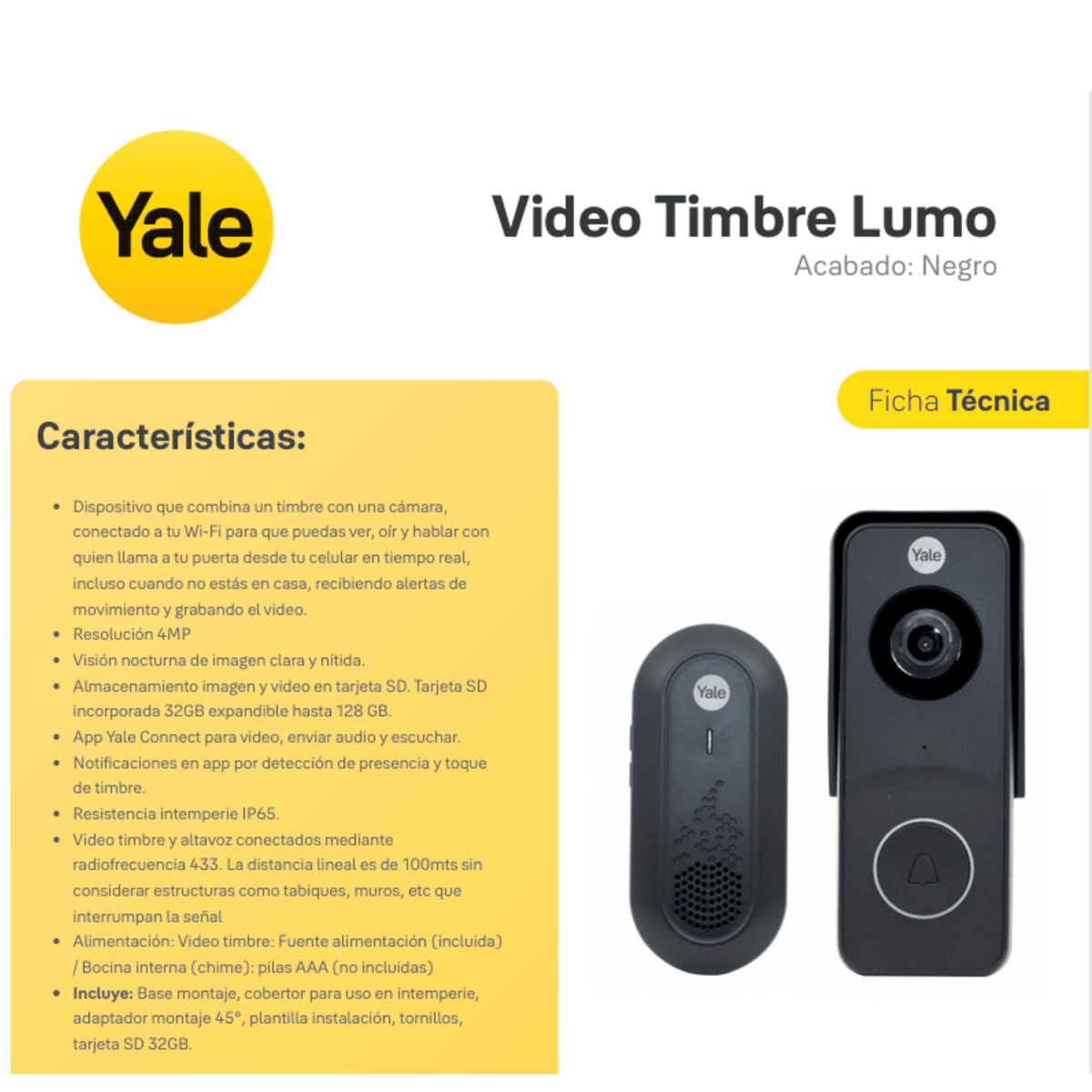 Cámara Video Timbre Inteligente Lumo