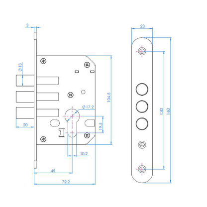 Cerrojo Seguridad 1970 Llave Multipunto