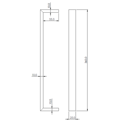 Manillón Milano Acceso Simple 36cm + Tope 1/2 Luna