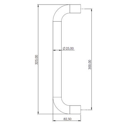 Manillón Roma Acceso Simple 30cm s/Roseta + Tope 1/2 Luna