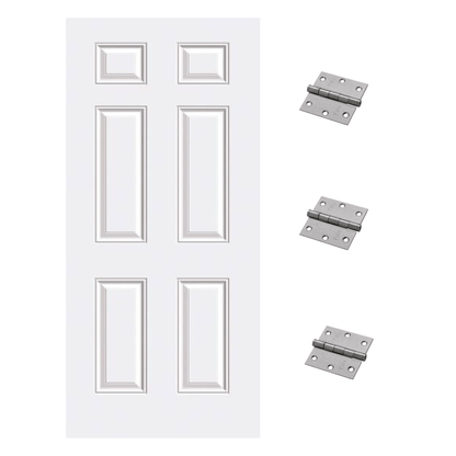 Pack Puerta de Acceso Metálica de 80x200 + 3 Bisagras