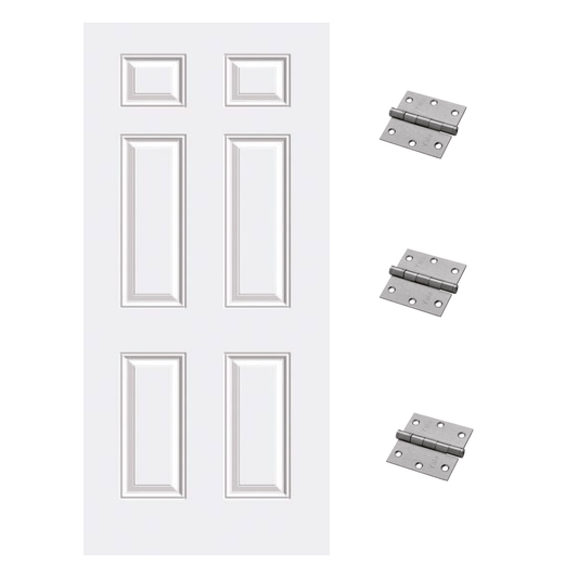 Pack Puerta de Acceso Metálica de 80x200 + 3 Bisagras